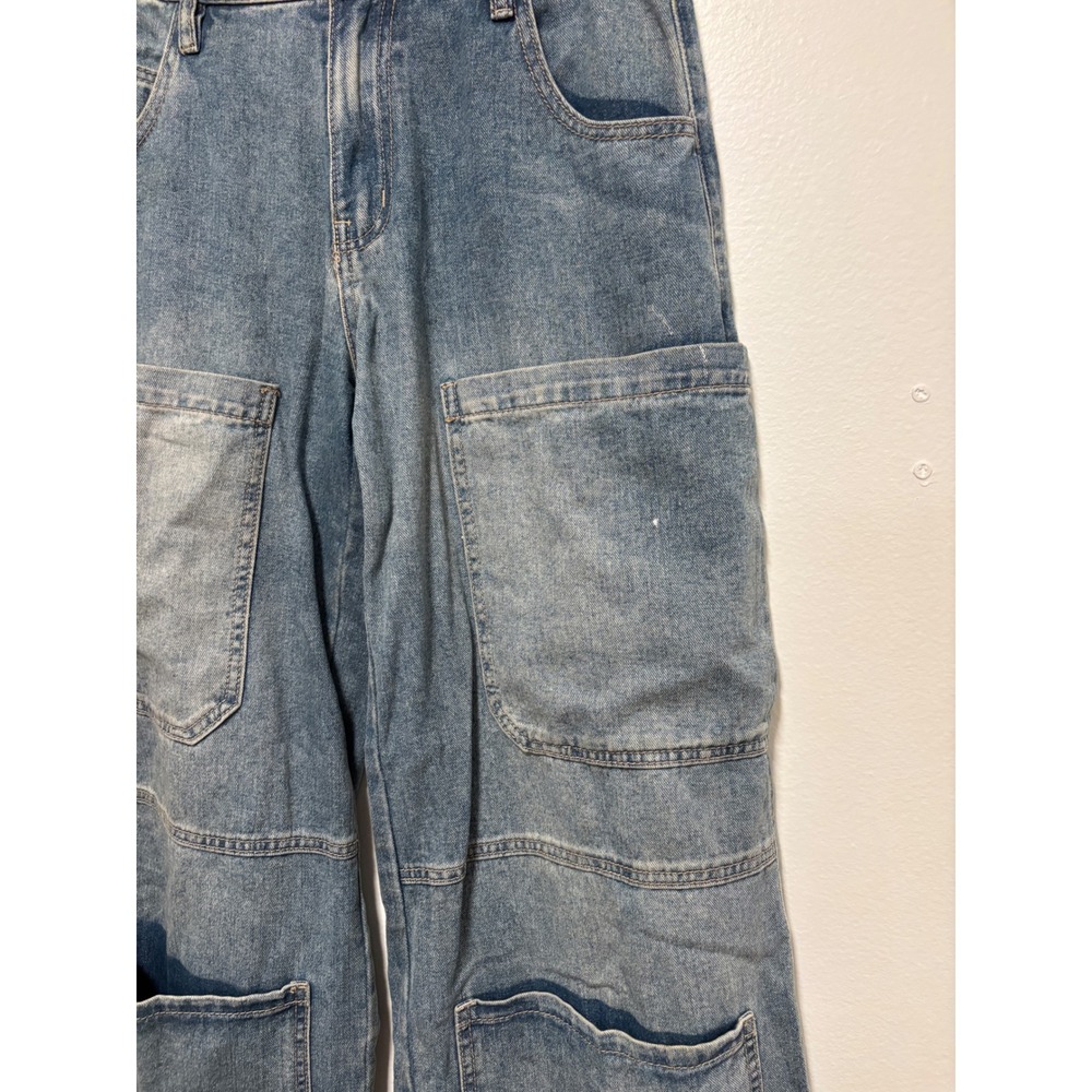 Austin Landing Wide Leg Carpenter Jeans Light Wash Denim Size 7 - Picture 6 of 6
